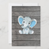 Blauw Grijze Olifant Uitnodiging Bewerkbaar (Achterkant)