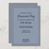 Blauw/grijze omhuld bachelorette partijuitnodiging kaart (Voorkant / Achterkant)