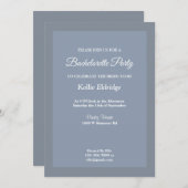Blauw/grijze omhuld bachelorette partijuitnodiging kaart (Voorkant / Achterkant)