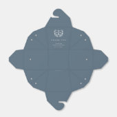 Blauw-grijze Recht Scales+Laurel Wreated Afstudere Bedankdoosjes (Uitgevouwen)