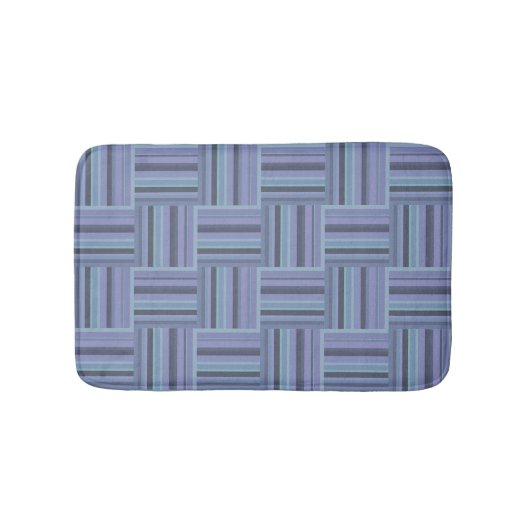 Blauw-grijze stremplanken badmat (Voorkant)