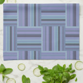 Blauw-grijze stremplanken theedoek (Gevouwen)