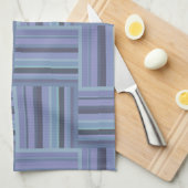 Blauw-grijze stremplanken theedoek (Quarter Fold)