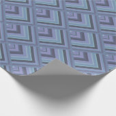 Blauw-grijze strepen schaalpatroon cadeaupapier (Hoek)