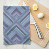 Blauw-grijze strepen schaalpatroon theedoek (Quarter Fold)