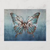 Blauw grijze textuur vlinder briefkaart (Voorkant)