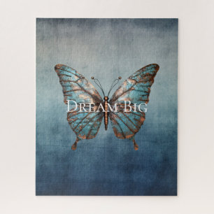 Blauw grijze textuur vlinder legpuzzel