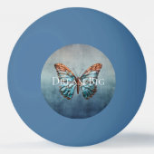 Blauw grijze textuur vlinder pingpongbal (Voorkant)