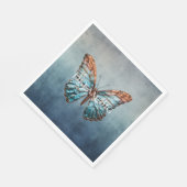 Blauw grijze textuur vlinder servet (Hoek)