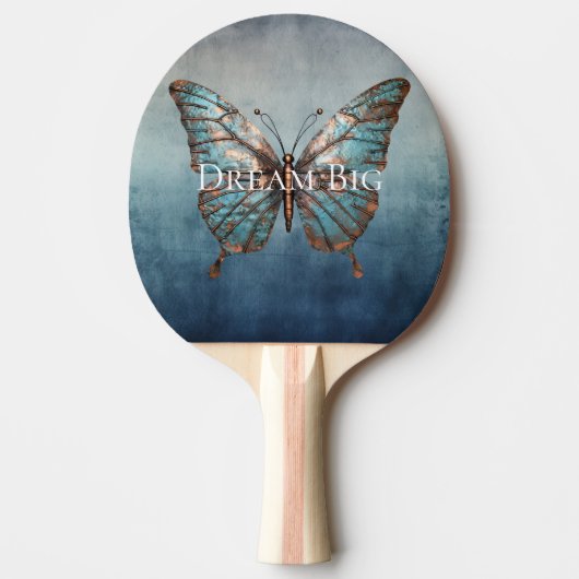 Blauw grijze textuur vlinder tafeltennisbatje (Voorkant)
