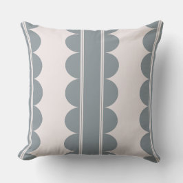 Blauw-grijze throw kussen met schelpvorm