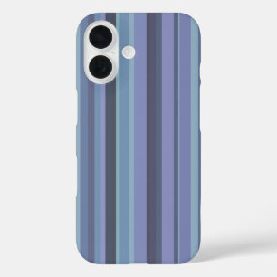 Blauw-grijze verticale strepen iPhone 16 hoesje