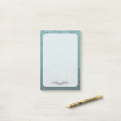 Blauw-grijze vleugels post-it® notes (Op bureau)