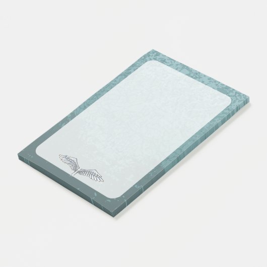 Blauw-grijze vleugels post-it® notes (Schuin)