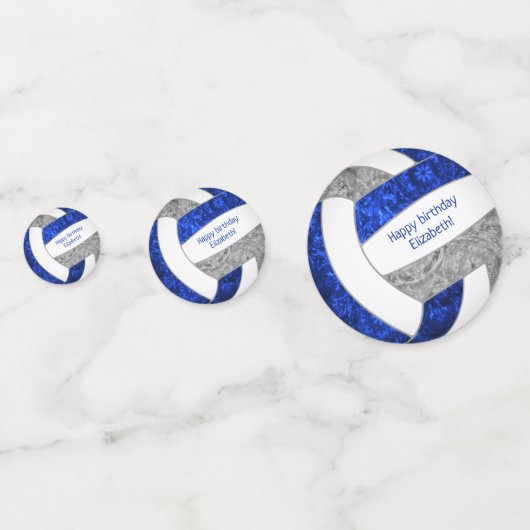 blauw - grijze volleybalfeest confetti (Voorkanten)