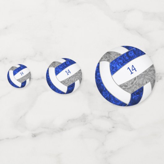 blauw - grijze volleybalfeest confetti (Achterkanten)