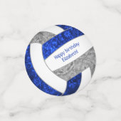 blauw - grijze volleybalfeest confetti (Kleine voorkant)