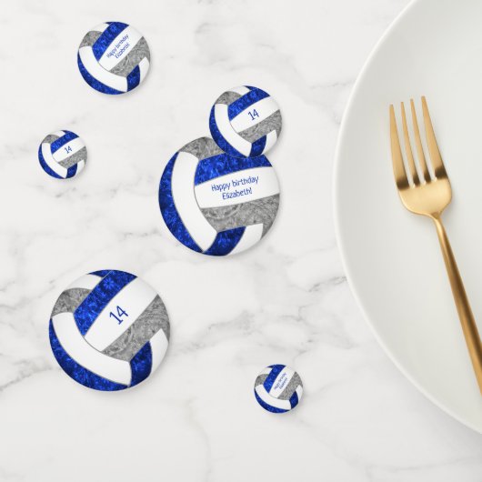 blauw - grijze volleybalfeest confetti (Groep)