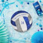blauw - grijze volleybalfeest papieren bordje (Feest)