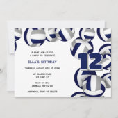 blauw - grijze volleybaljongetje - verjaardagsfees kaart (Voorkant)