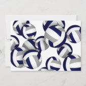 blauw - grijze volleybaljongetje - verjaardagsfees kaart (Achterkant)