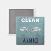 Blauw-grijze Wings Magnet (Voorkant / Achterkant)