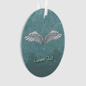 Blauw-grijze wings-versiering ornament (voorkant)