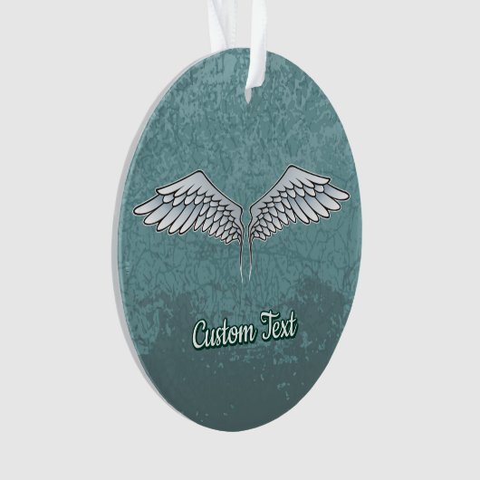 Blauw-grijze wings-versiering ornament (voorkant)