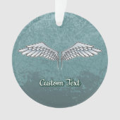Blauw-grijze wings-versiering ornament (voorkant)