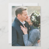 Blauw grijze winterbomen aan het meer foto bruilof save the date (Achterkant)