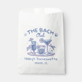 Blauw grillig strand cocktail bachelorette party bedankzakje (Voorkant)