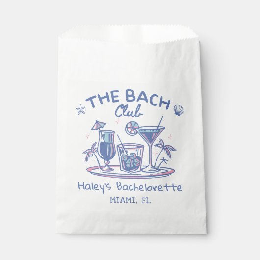 Blauw grillig strand cocktail bachelorette party bedankzakje (Voorkant)