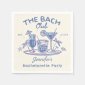 Blauw grillig strand cocktail bachelorette party servet (Voorkant)