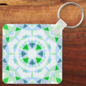 Blauw Groen 4e Bruiloft Jubileum Keepsake Gift Sleutelhanger (Achterkant)