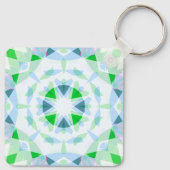 Blauw Groen 4e Bruiloft Jubileum Keepsake Gift Sleutelhanger (Achterkant)