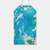 blauw groen abstract cadeau - labels cadeaulabel (Voorkant)