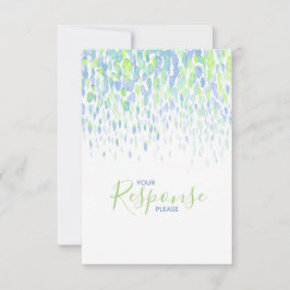 Blauw groen abstract modern huwelijkshuwelijk RSVP