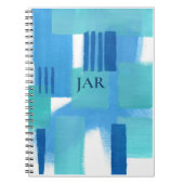 blauw groen abstract notitieboek (Voorkant)