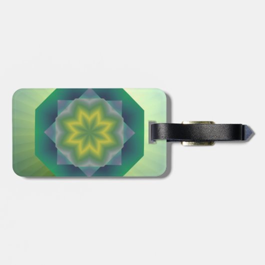 Blauw groen abstract ontwerp bagagelabel (Achterkant horizontaal)