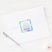 Blauw groen abstract riet diffuser productetiket vierkante sticker (Envelop)