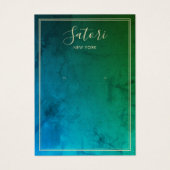 Blauw groen Abstract script oorscherm Visitekaartje (Voorkant)