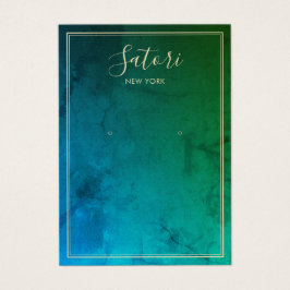 Blauw groen Abstract script oorscherm Visitekaartje