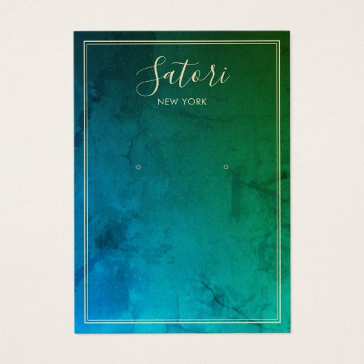 Blauw groen Abstract script oorscherm Visitekaartje (Voorkant)