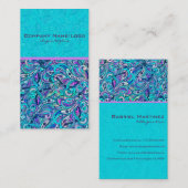 Blauw-Groen Abstract Swirls 2 Visitekaartje (Voorkant / Achterkant)