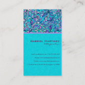 Blauw-Groen Abstract Swirls 2 Visitekaartje (Achterkant)