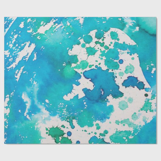 blauw groen abstract verpakkingspapier cadeaupapier (Vlak)