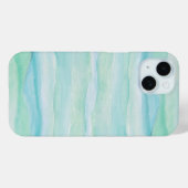 Blauw Groen Abstract Waterverf Patroonlagen Case-Mate iPhone Case (Achterkant (horizontaal))