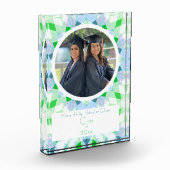  Blauw Groen Afstuderen Foto Keepsake Gift (Links)