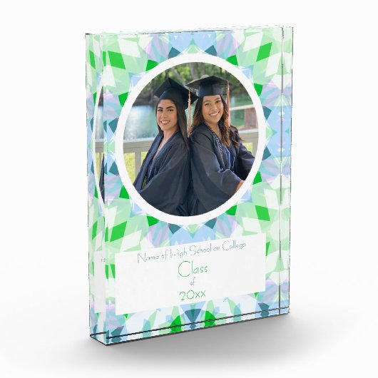  Blauw Groen Afstuderen Foto Keepsake Gift (Links)
