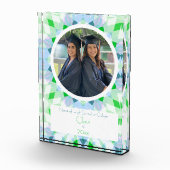  Blauw Groen Afstuderen Foto Keepsake Gift (Rechts)